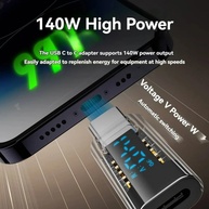 Adaptador USB-C 140W: Medidor Digital e Extensor 8K - imagem 2