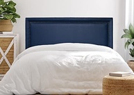 Cabeceira Casal Reta Luxo 140x60 em Courino Azul com Tachas Fumê - Modernidade e Sofisticação para seu Quarto - imagem 2