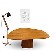 Mesa de Jantar Orgânica Bumerangue Freijó 140x90cm - imagem 2