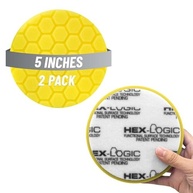 Chemical Guys Hex-Logic Almofada de Polimento Quântico 14cm Amarela - Pacote com 2 - Para Remoção de Redemoinhos e Brilho Profissional - imagem 2