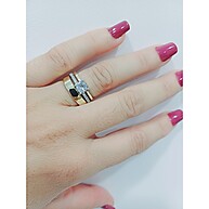 Anel Solitário Angel: Prata 925 e Ouro 14k ✨ - imagem 1