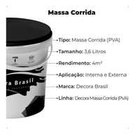 Massa Corrida Interna PVA Decora Brasil Com Secagem Rápida (14L) - imagem 5
