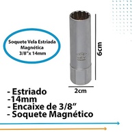 Soquete Magnético Estriado 14mm 3/8" - Precisão e Segurança para suas Tarefas - imagem 3