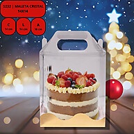 Caixa Panetone Natal Encantado: Maleta Cristal 14x14 - imagem 2