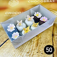 Caixa para 8 Doces Branca com Tampa Acetato 14x7x4 - imagem 2