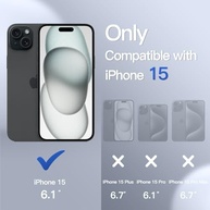 JETech Capa Fosca para iPhone 15 (6.1") - Proteção Militar Anti-Choque e Anti-Impressão Digital - imagem 3