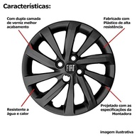 Kit 4 Calotas Aro 15 Fiat Mobi, Argo e Cronos - Preto Premium com Logo Novo - imagem 5