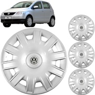 Jogo 4 Calotas Aro 15 VW Fox e Polo (03-09) Grid GR063AR com Adesivo Logo VW Resinado - imagem 1