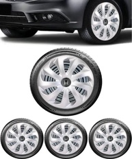 Jogo 4 Calotas Esportivas Velox Prata Aro 15 - Honda Fit, City, Civic - imagem 2