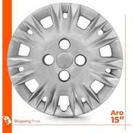 Kit 4 Calotas New Fiesta 2014-2016 Aro 15 Prata Grid - Design Moderno e Fixação Segura - imagem 4