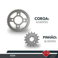 Kit Relação Transmissão Titan 150 Fan 150 CG 150 (2004-2015) Aço 1045 Allen - imagem 5