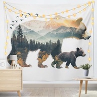 Urso para Tapeçaria Decorativa - Decore Paredes com Estilo e Charme | 130 x 150 cm - imagem 2