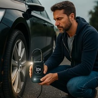 Compressor de Ar Portátil Recarregável Digital 150 PSI c/ Lanterna LED - Essencial para Carro, Moto e Bike! - imagem 2