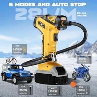 Compressor de Ar Portátil LIVOWALNY 150 PSI: Inflador Sem Fio para Pneus Dewalt 20V com Manômetro Digital - imagem 5