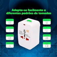 Adaptador de Tomada Universal 150 Países: Viagem Sem Limites (Bivolt EUA, UK, JP, AU, EU) - imagem 4