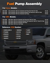 Bomba de Combustível Elétrica para Chevy Silverado & GMC Sierra 1500 (2007-2008) V8 - E3747M VANBOL0053-A - imagem 3