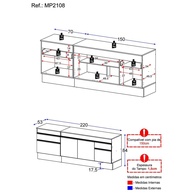 Cozinha Completa: Kit Balcão e Gabinete 150cm - imagem 2