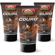 KIT 3 Limpa Couro Automotivo Pro Auto: Hidratação e Revitalização Profissional 150g - imagem 1