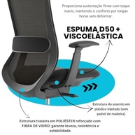 Cadeira de Escritório Flexor Ergonômica Premium Reclinável 150kg com Braços 4D (Preta) - imagem 4