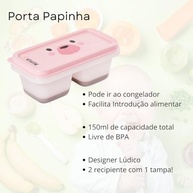 Pote de Papinha para Congelar com 2 Compartimentos 150ml - Rosa Azul BPA Free - imagem 5