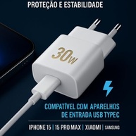 Carregador Turbo 30W USB-C Power Delivery: Carga Ultra Rápida para iPhone 15/16, Android e Mais - imagem 4