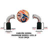 Escova Carvão TC15 2pcs para Serra Mármore Bosch 1551.0 - imagem 2