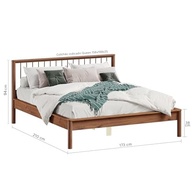 Cama Queen Apoana Castanho 158x198cm - Madeira Maciça Moderna com Estrado Reforçado - imagem 4