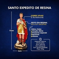 Imagem de Santo Expedito das Causas Urgentes 15cm em Resina - Detalhes Finos Pintados à Mão com Cores Vibrantes - imagem 4
