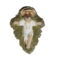 Imagem Menino Jesus na Manjedoura 15cm - Escultura em Gesso Católica para Decoração e Oração - imagem 1