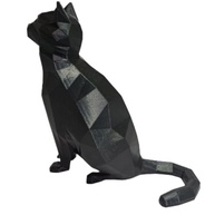 Escultura de Gato Geométrico 15cm Preta - Decoração Moderna para Mesa e Prateleira - imagem 2