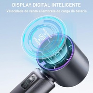 Ventilador Portátil Turbo Recarregável com Display Digital | 15h de Uso, Velocidade Ajustável 1-120, Ideal para Viagens e Ambientes Quentes - imagem 5