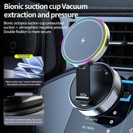 Suporte Magnético Veicular com Cooler e Carga Rápida 15W - imagem 4