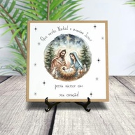 Quadro Azulejo 15x15cm Menino Jesus - Decoração Natalina com Toque Sagrado - imagem 2