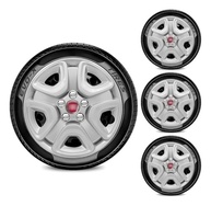 Jogo 4 Calotas Aro 16 Fiat Toro 2017-2023 com Emblema Vermelho Esportivo - imagem 2