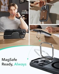 Capa ESR para iPhone 16 Pro Max: Proteção Militar, MagSafe e Suporte Integrado - Preto Fosco - imagem 5