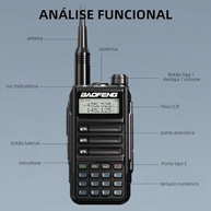 Walkie Talkie UV-16 Longo Alcance: Comunicação Confiável com Fone, Lanterna e Rádio FM - imagem 5