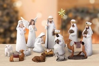 Conjunto de Presépio Clássico 16 Peças em Resina - Decoração de Mesa para Natal - imagem 2
