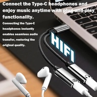 Adaptador USB-C 2 em 1 100W: Carregue e Ouça no iPhone 16 - imagem 3