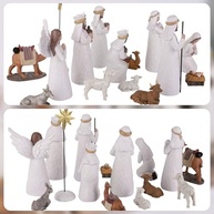 Conjunto de Presépio Clássico 16 Peças em Resina - Decoração de Mesa para Natal - imagem 5