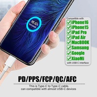 Cabo USB-C PD 60W: Carga Rápida para iPhone 16 e Samsung - imagem 4