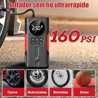 Compressor de Ar Portátil 160 PSI com Lanterna - Inflação Rápida para Carros, Motos e Bicicletas - imagem 4