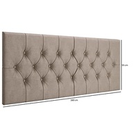 Cabeceira Cama Casal Queen Box Estofada 1,60m Capitonê Suspensa Bege Suede - imagem 3