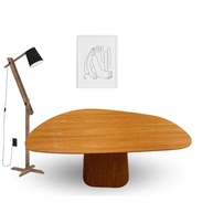 Mesa de Jantar Orgânica Bumerangue Freijó 1.60m - imagem 2