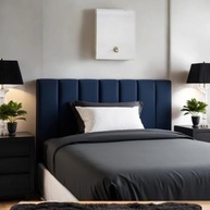 Cabeceira Estofada Modular Azul para Cama Casal 1,60m - Instalação Fácil sem Furos - imagem 1