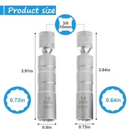 Conjunto de Soquete para Vela de Ignição 14mm e 16mm - Ferramenta Universal 3/8" - imagem 3