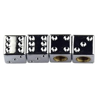 Tampas de Válvula Quadradas de Dados em Prata Sólida 16mm - Estilo e Proteção para Seu Veículo - imagem 2