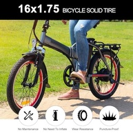 Pneu sólido de bicicleta 16 x 1,75, pneu sólido sem câmara de 40,6 cm, para bicicleta elétrica de 40,6 cm [à prova de perfuração] [antiderrapante] [resistente ao desgaste] - imagem 3