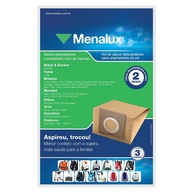 Kit Sacos de Aspirador de Pó 1.7L Menalux - 3 Unidades Biodegradáveis para Aspiradores Black & Decker, Britânia, Mondial e Philco - imagem 1
