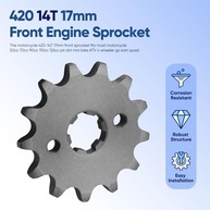 Roda Dentada Dianteira 420 14T 17mm para Motos 50cc-160cc | Pit Bikes, ATVs e Karts - imagem 3