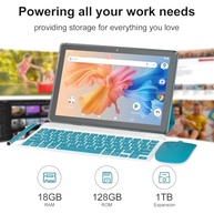 Tablet Android 15, tablets de 10 polegadas, 18 GB de RAM + 128 GB de ROM/2 TB expansível, tablets 2 em 1 com capa para teclado, tela IPS 1280 x 800, Wi-Fi 5G, câmera dupla, bateria de 6000 mAh BT5 - imagem 4